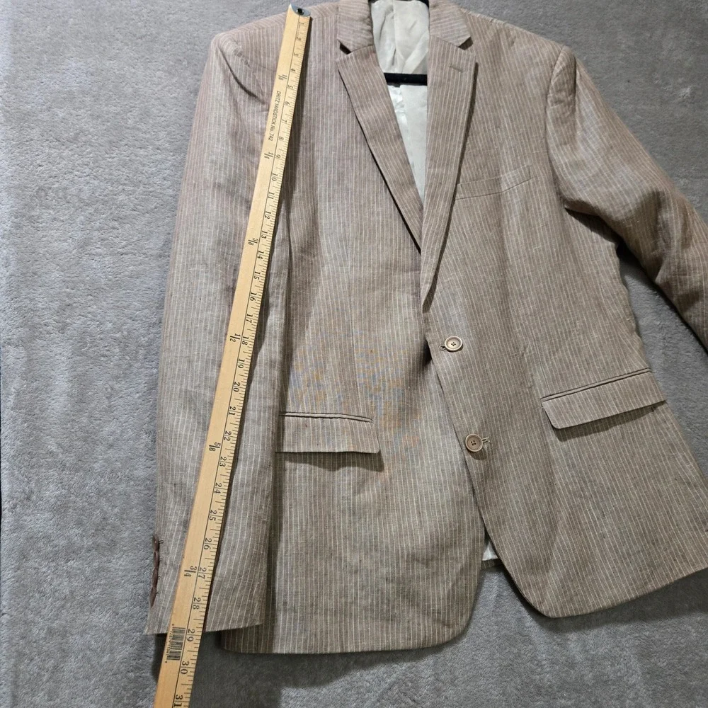 Linen Blazer 44R Neutral Coastal Beachy Wedding Sport Coat Quiet Luxury Classic
